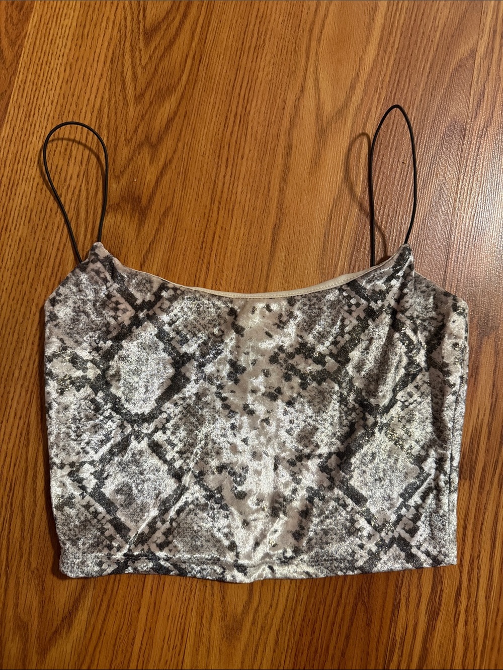 Velvet snake print spaghetti strap